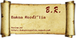 Baksa Rozália névjegykártya