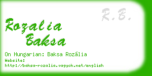 rozalia baksa business card